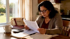 Investor reading capital gains tax documents