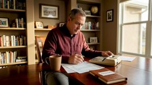 Investor reviewing capital gains tax documents