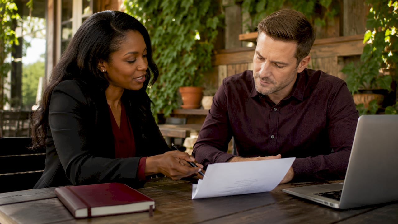 Hands reviewing engagement letter for tax consulting