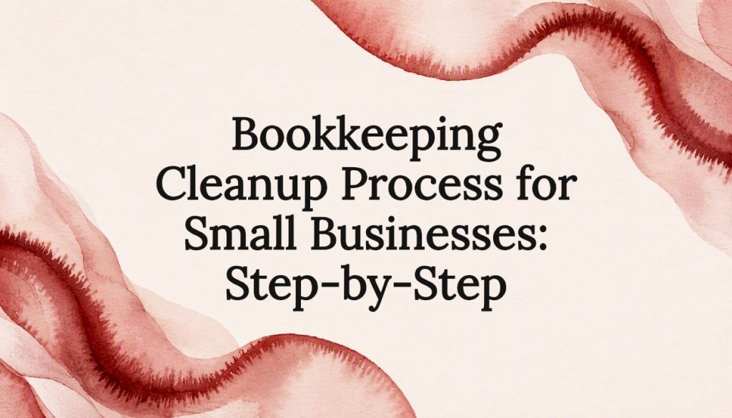 Decorative bookkeeping cleanup title card illustration