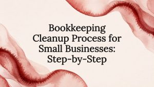 Decorative bookkeeping cleanup title card illustration