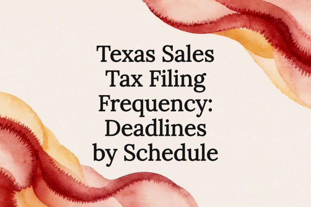 Decorative title card illustration for Texas sales tax filing
