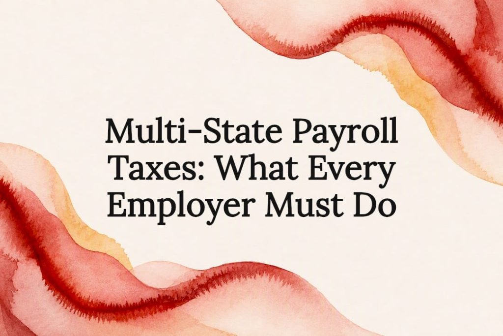 Decorative professional tax compliance title card illustration