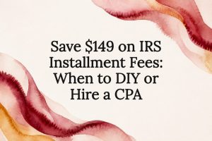 Decorative IRS installment fee title card