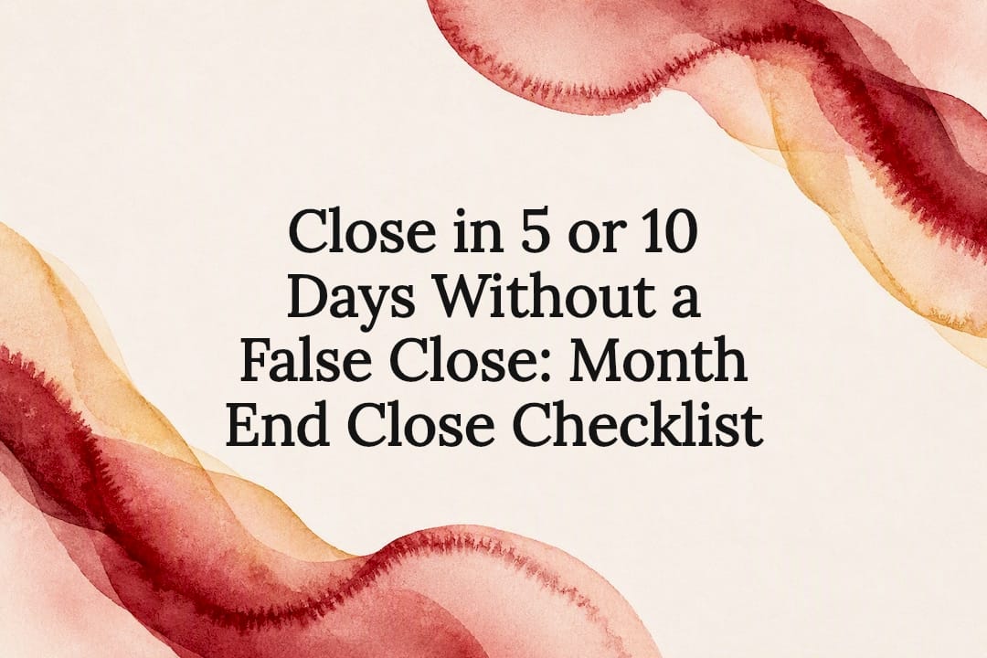 Decorative month-end close title card