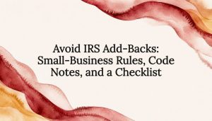 Decorative IRS add-backs title card