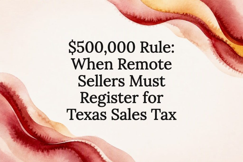 Decorative Texas sales tax title card