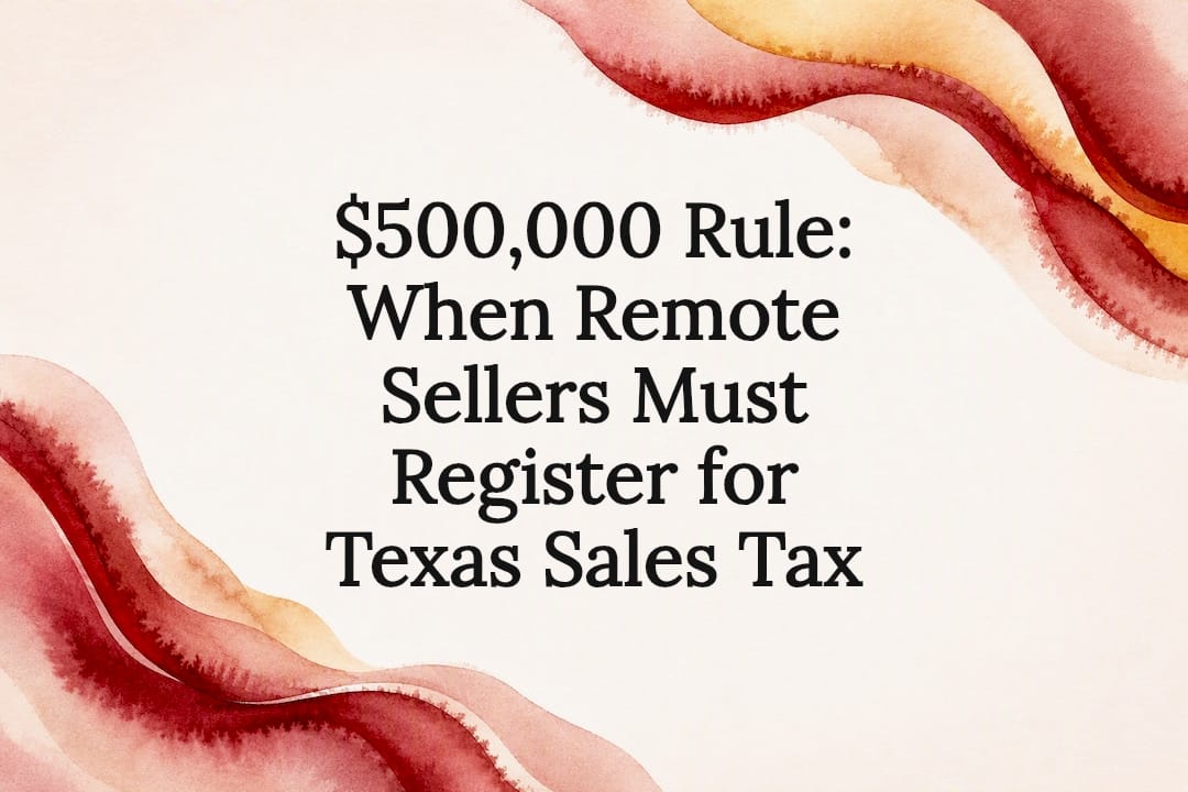 Decorative Texas sales tax title card
