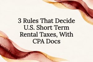 Decorative short-term rental tax title card