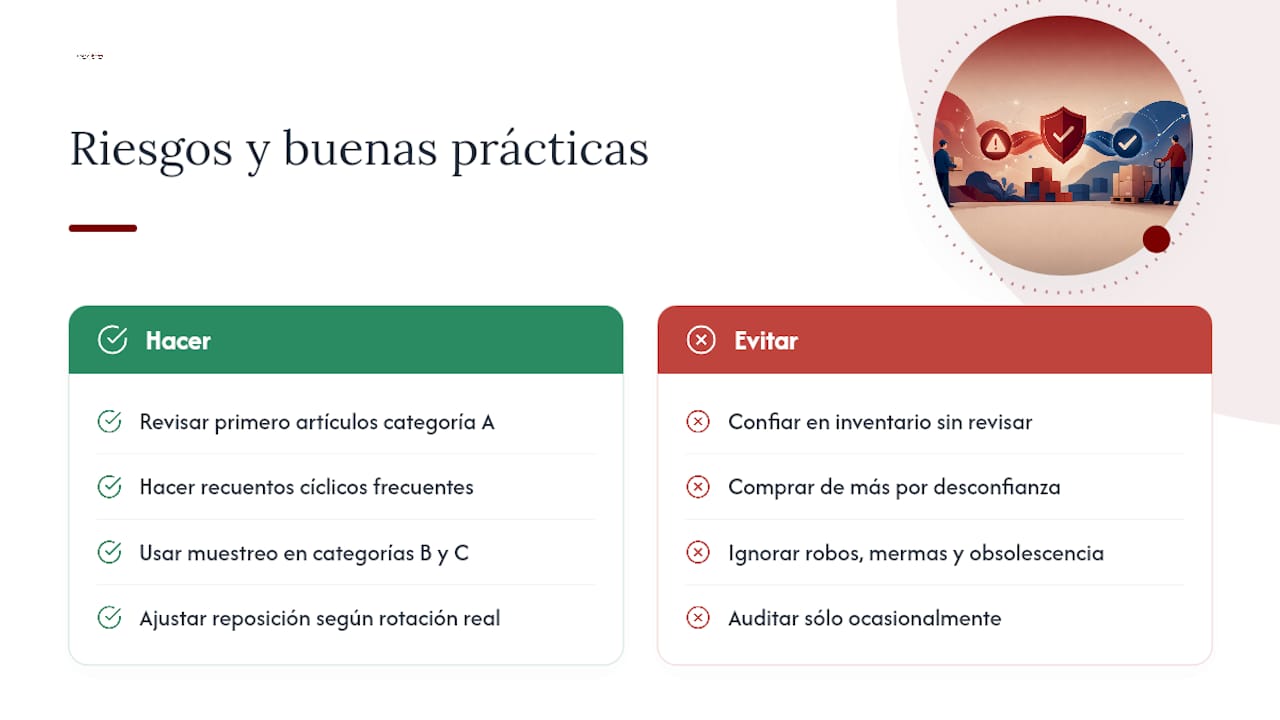 Importancia práctica: riesgos y beneficios de auditar inventarios en una pyme — overview diagram