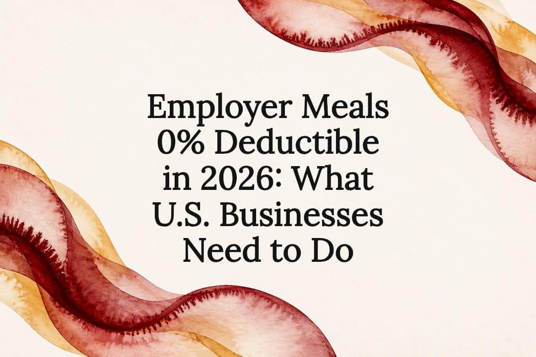 Decorative title card for employer meal tax changes