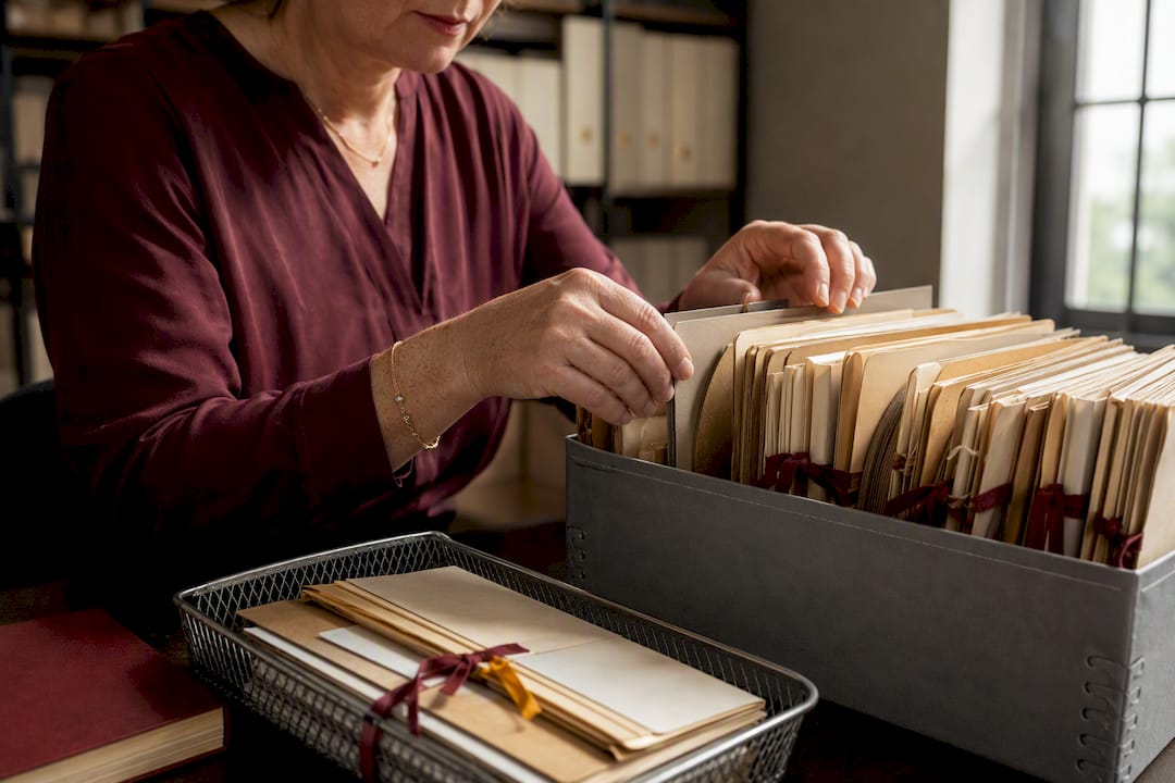 Archival folders used to document legal heirs
