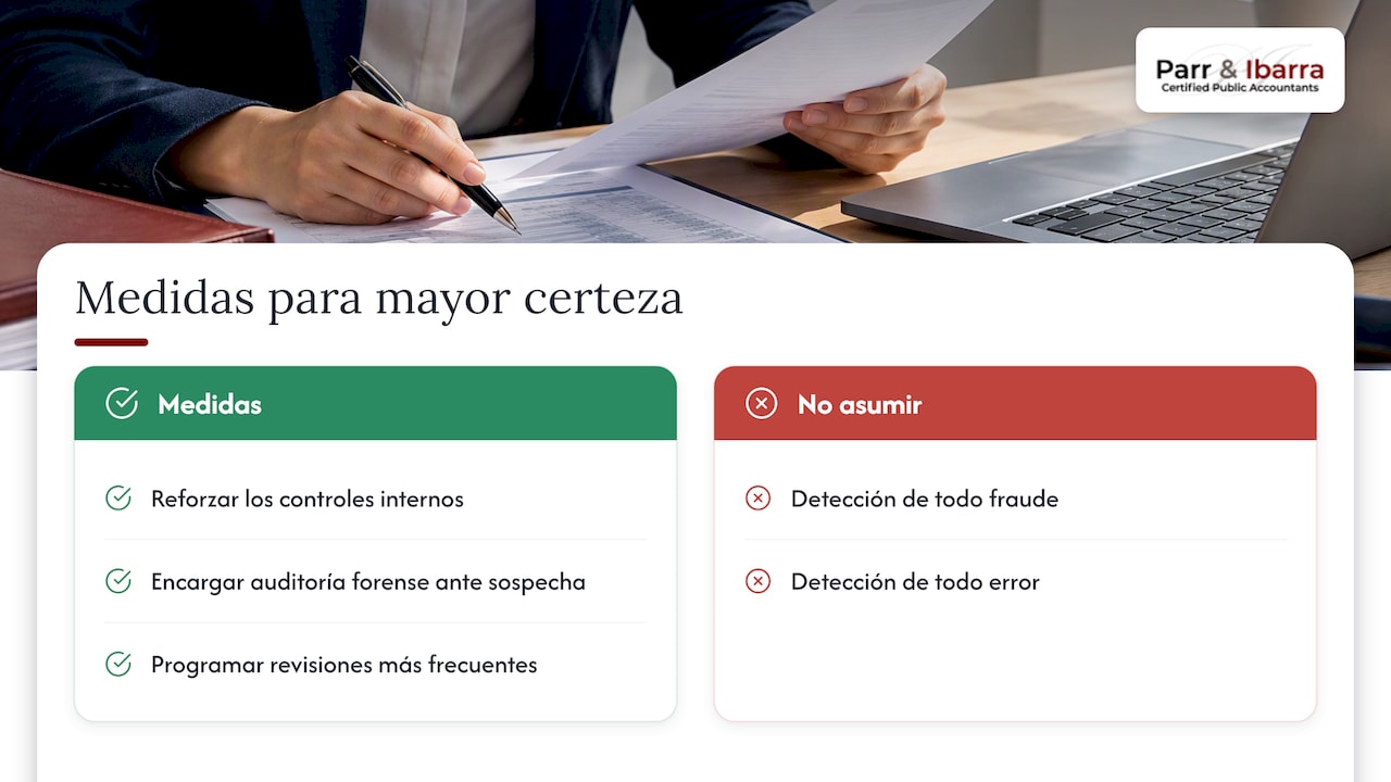 Tres medidas para complementar una auditoría